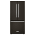 KitchenAid 30 Inch Wide 20 cu. ft. French Door Refrigerator with Interior Ice and Water Dispenser Black Stainless