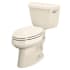 Kohler Highline Pressure Lite elongated 1.0 gpf toilet with tank cover locks and right-hand trip lever, less seat Almond