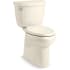 Kohler Cimarron Comfort Height 1.28 GPF Two-Piece Elongated Toilet with Fully Skirted Trapway and AquaPiston Flushing Technology Almond