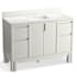 Kohler Solive 48" Free Standing Single Basin Vanity Set with Cabinet and Stone Composite Vanity Top Gossamer White