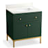 Kohler Calpa 30" Free Standing Single Basin Vanity Set with Cabinet and Stone Composite Vanity Top Emerald Green