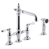 Kohler Artifacts 1.5 GPM Widespread Bridge Kitchen Faucet with Sweep, BerrySoft, ProMotion, and MasterClean Technologies - Includes Side Spray Polished Chrome