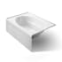 Kohler Windward Collection 60" Three Wall Alcove Soaking Bath Tub with Left Hand Drain White