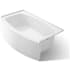 Kohler 60" Three Wall Alcove Curved Apron Soaking Tub with Right Hand Drain White