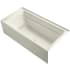 Kohler Archer 72" Three Wall Alcove Acrylic Air Tub with Right Drain and Overflow - Comfort Depth Design Biscuit