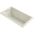 Kohler Underscore Collection 60" Drop In or Undermount Soaking Bath Tub with Slotted Overflow Almond
