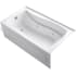 Kohler Mariposa Collection 66" Three Wall Alcove Jetted Whirlpool Bath Tub with Left Side Drain White