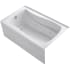 Kohler Mariposa Collection 60" Three Wall Alcove Jetted Whirlpool Bath Tub with Left Side Drain White