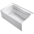 Kohler Mariposa 60" Three Wall Alcove Jetted Whirlpool Bath Tub - Right Drain White