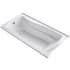Kohler Mariposa Collection 72" Three Wall Alcove Soaking Bath Tub with Left Hand Drain and Integral Tile Flange White