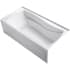 Kohler Mariposa 6 Foot Three Wall Alcove Soaking Tub with Right Hand Drain White