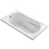 Kohler Devonshire Collection 60" Drop In Jetted Whirlpool Bath Tub with Reversible Drain White