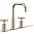 Kohler Purist 1.2 GPM Widespread Bathroom Faucet with Pop-Up Drain Assembly Brushed Bronze