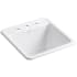 Kohler Park Falls 21" Single Basin Undermount or Drop In Cast Iron Utility Sink with Three Faucet Holes White