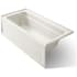 Kohler Archer 66" ExoCrylic Three-Wall Alcove Soaking Tub with Left Drain and Comfort Depth Design Biscuit