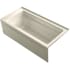 Kohler Archer 66" ExoCrylic Three-Wall Alcove Soaking Tub with Right Drain and Comfort Depth Design Almond