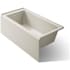 Kohler Underscore 60" Soaking Bathtub for Three Wall Alcove Installation with Left Hand Drain Biscuit