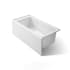 Kohler Underscore 60" Soaking Bathtub for Three Wall Alcove Installation with Right Drain and 68 Gallon Water Capacity White