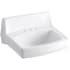 Kohler Greenwich 20-3/4" x 18-1/4" Wall-mount Concealed Arm Carrier Bathroom Sink with 4" Centerset Faucet Holes and No Overflow White