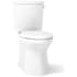 Kohler Irvine 1.28 GPF Two Piece Elongated Chair Height Toilet with Right Handed Trip Lever - Less Seat White