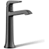 Kohler Tempered 1.2 GPM Single Hole Vessel Bathroom Faucet with Pop-Up Drain Assembly Matte Black