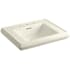 Kohler Memoirs Classic 27" Fireclay Pedestal Bathroom Sink with 3 Holes Drilled and Overflow Almond