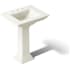 Kohler Memoirs 24" Pedestal Fireclay Bathroom Sink with 3 Faucet Holes Drilled and Overflow Biscuit
