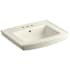 Kohler Archer 24" Pedestal Bathroom Sink with 3 Holes Drilled and Overflow Almond