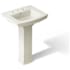 Kohler 24" Widespread Vitreous China Pedestal Bathroom Sink with 3 Pre Drilled Faucet Holes from the Archer Collection Biscuit