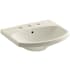 Kohler Cimarron 21" Pedestal Bathroom Sink with 3 Holes Drilled and Overflow Almond
