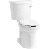 Kohler Kingston 1.28 GPF Two Piece Elongated Chair Height Toilet with Right Hand Lever - Less Seat White