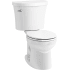 Kohler Kingston 1.28 GPF Two Piece Round Toilet with Left Hand Lever - Less Seat White