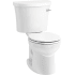 Kohler Kingston 1.28 GPF Two Piece Round Toilet with Right Hand Lever - Less Seat White