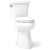 Kohler Highline Tall 1.28 GPF Two Piece Elongated Extra Tall Height (2" higher than Comfort Height) Toilet with Left Hand Lever - Less Seat White