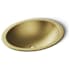 Kohler Bachata 16-11/16" Oval Stainless Steel Undermount Bathroom Sink Vibrant Brushed Moderne Brass