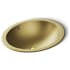 Kohler Bachata 16-11/16" Oval Stainless Steel Undermount Bathroom Sink with Overflow Vibrant Brushed Moderne Brass