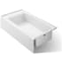Kohler Entity 60" Three Wall Alcove Acrylic Soaking Tub with Right Drain and Overflow White