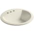 Kohler Bryant 18-7/8" Circular Vitreous China Drop In Bathroom Sink with Overflow and 3 Faucet Holes at 4" Centers Almond