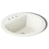 Kohler Bryant 18-7/8" Circular Vitreous China Drop In Bathroom Sink with Overflow and 3 Faucet Holes at 4" Centers Biscuit