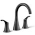 Kohler Simplice 1.2 GPM Widespread Bathroom Faucet with Clicker Drain Assembly and UltraGlide Ceramic Disc Valves Matte Black