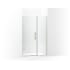 Kohler Components 71-3/4" High x 46" Wide Pivot Frameless Shower Door with Clear Glass Anodized Brushed Nickel