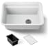 Kohler Cairn 27-1/2" Undermount Single Bowl Neoroc Granite Composite Utility Sink with Wash Bin and Utility Rack Matte White