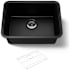 Kohler Cairn 24-1/2" Undermount Single Bowl Neoroc Granite Composite Kitchen Sink with Bottom Sink Rack Matte Black