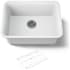Kohler Cairn 24-1/2" Undermount Single Bowl Neoroc Granite Composite Kitchen Sink with Bottom Sink Rack Matte White