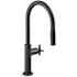 Kohler Billet 1.5 GPM Single Hole Pull Down Kitchen Faucet with Single Cross Handle Matte Black