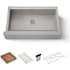 Kohler Tempered 35-7/16" Undermount Single Bowl Farmhouse Stainless Steel Workstation Kitchen Sink with Accessories Included Stainless Steel