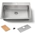 Kohler Bentham 33" Undermount Single Basin Stainless Steel Kitchen Sink with Basin Mat and Cutting Board Stainless Steel