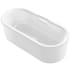 Kohler Volute 63" Free Standing Enameled Cast Iron Soaking Tub with Acrylic Shroud, Center Drain, Brass Drain Assembly, and Overflow White