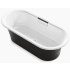 Kohler Volute 63" Free Standing Enameled Cast Iron Soaking Tub with Reinforced Resin Pedestal Base, Center Drain, Brass Drain Assembly, and Slotted Overflow White / Black / Black Base