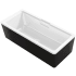 Kohler Volute 63" Free Standing Enameled Cast Iron Rectangular Soaking Tub with Acrylic Shroud, Center Drain, Brass Drain Assembly, and Slotted Overflow Black / White